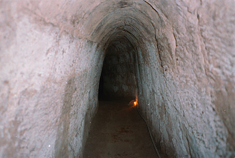 Part of the Cu Chi Tunnel system. This particular portion has been expanded to allow tourists to visit it. Wikipedia / Public Domain