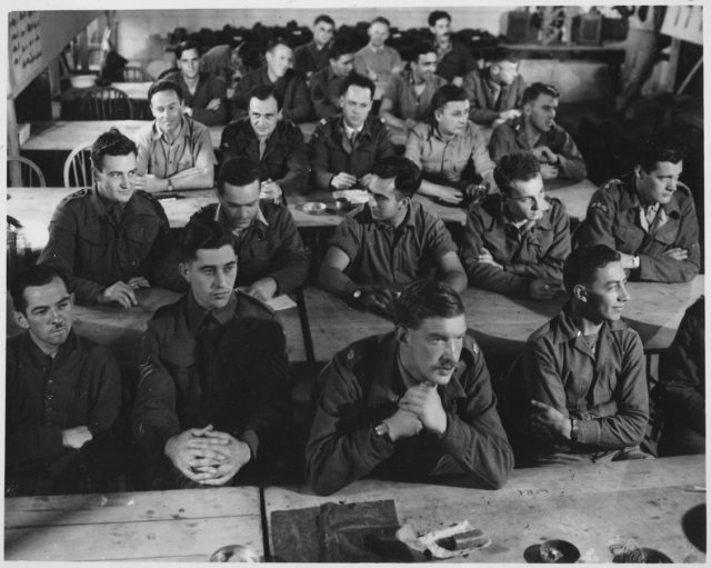 Audience in demolition class, Milton Hall, circa 1944.
