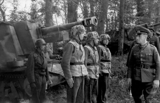 Rommel inspecting 21st Panzer Division in May, 1944. Photo Credit.