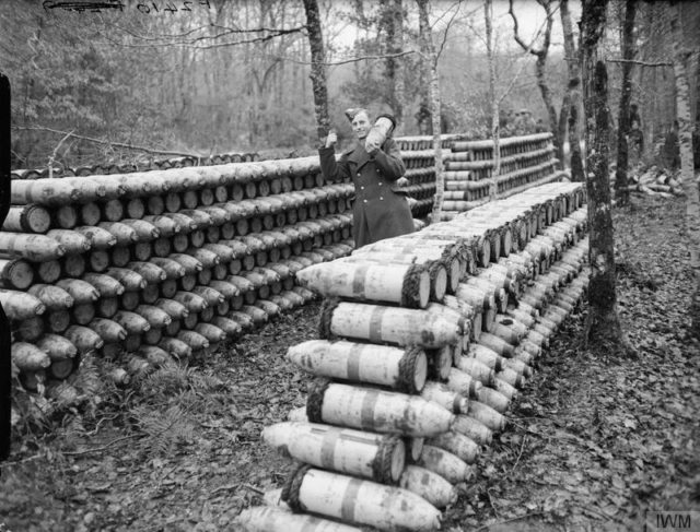 A Royal Pioneer Corps ammunition dump near Nantes (© IWM (F 2410))