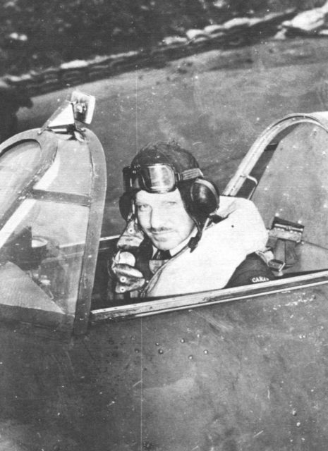 S/L E. A. McNab poses in the cockpit of his Hawker Hurricane Mk. I. Photo credit: Royal Canadian Air Force