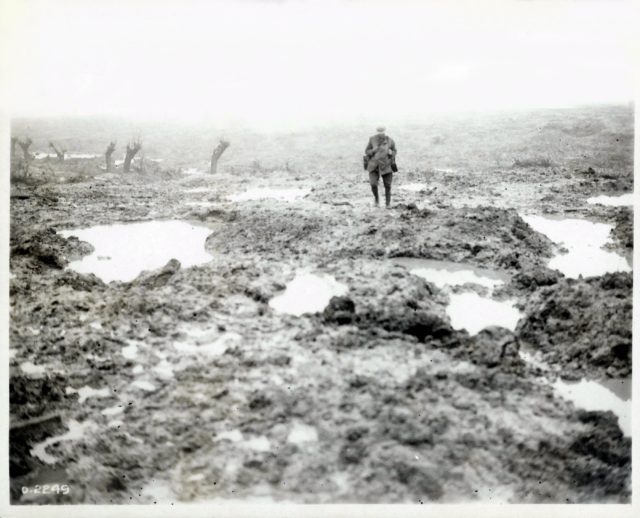 A soldier in the mud during the Second Battle of Passchendale