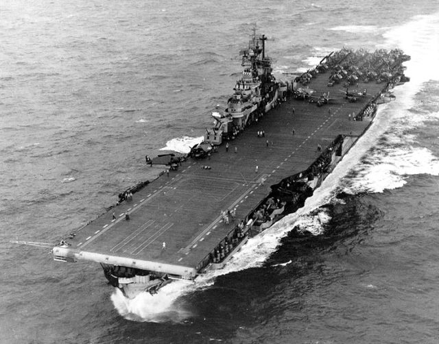 The USS Intrepid in the Philippine Sea in November 1944