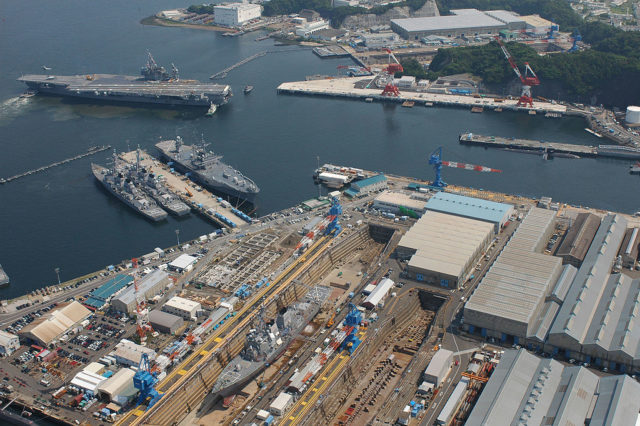 The US Navy base in Yokosuka, Japan