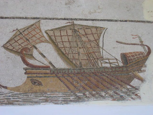 Trireme mosaic from Carthage, Bardo Museum, Tunis.. Photo Credit.