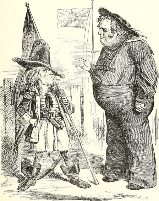 A British cartoon makes fun of the Union and its aggressiveness during the American Civil War. Photo Source.