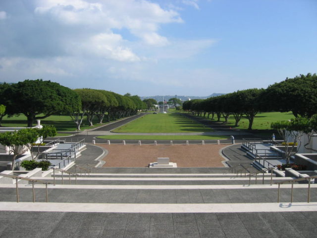 The National Memorial Cemetery of the Pacific is located inside a volcanic crater, called the Punchbowl.