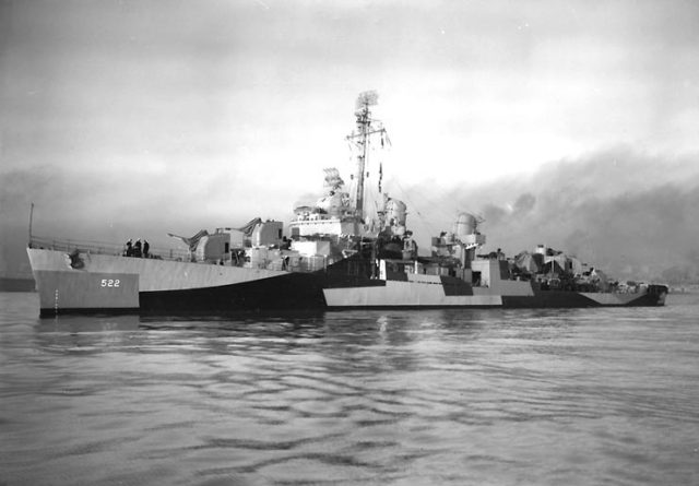 The camouflaged USS Luce (DD-522) in 1944