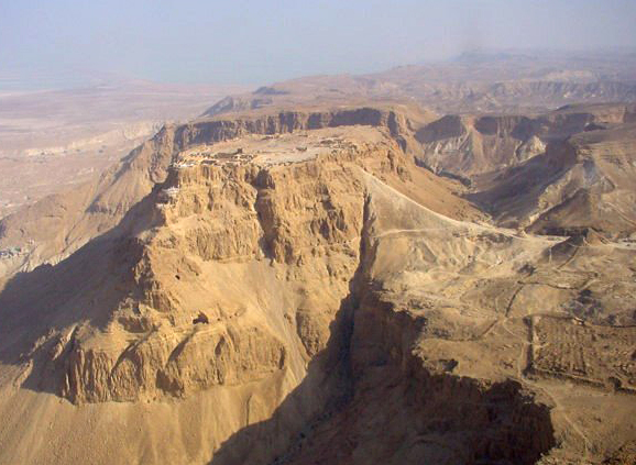 The massive earthen ramp at Masada, designed by the Roman army to breach the fortress' walls.