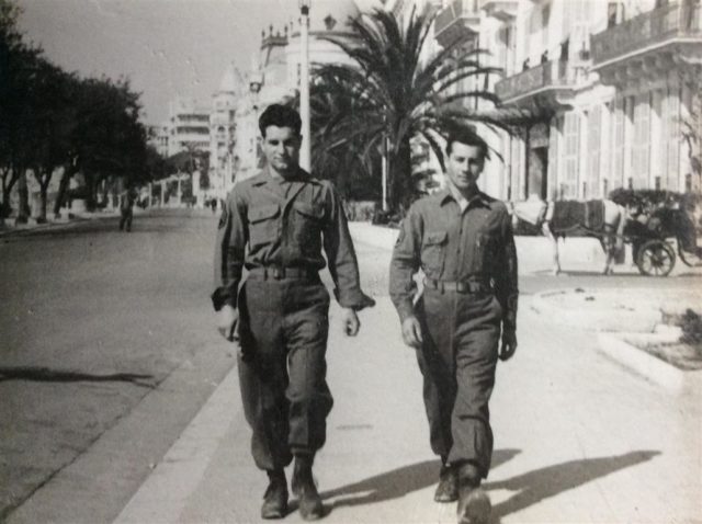 Pvt 1st Class Santo DiSalvo (right) earned a Purple Heart during the battle of San Pietro in Italy and a Distinguished Service Cross. "When his squad was pinned down by heavy enemy fire, Private First Class DiSalvo, by rising, drew all enemy fire upon himself, enabling his men to withdraw to cover. Then, although a target for enemy machine gun fire, he single-handedly captured the enemy emplacement," reads his certification.