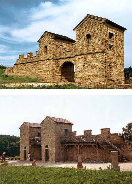 Reconstructed east gate of a Castrum Stativum, a more permanent base. Photo Credit.