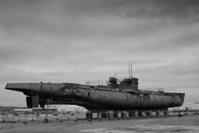 A German U-boat, a present threat to shipping in WW2.