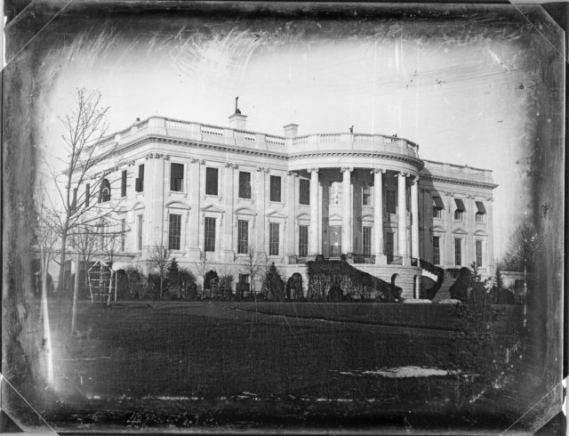 White House as it looked in 1846 during the Presidency of James K. Polk