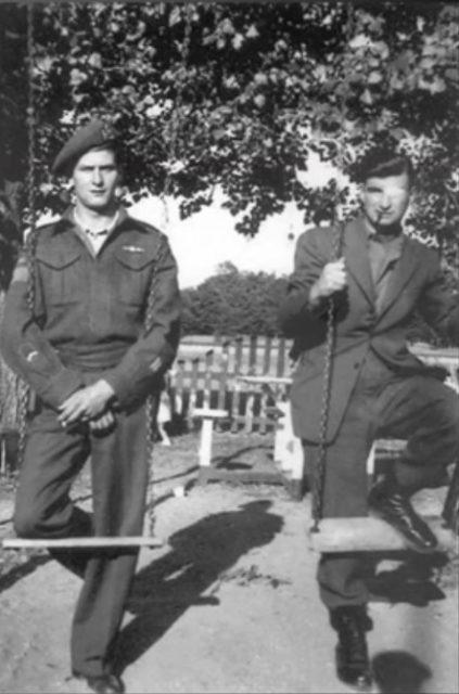 Willy Arsenault (left) and Major in 1944