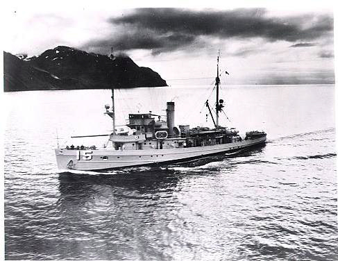 USS Quail, the small minesweeper which fought off Japanese ground and air forces for months during the Battle of Bataan
