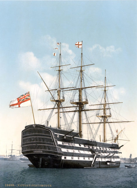 HMS Victory, pride of the British fleet during the Napoleonic Wars
