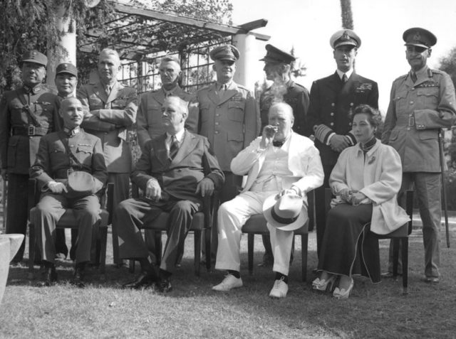 Wiart (standing at far right) at the Cairo Conference in November 1943 Photo Credit