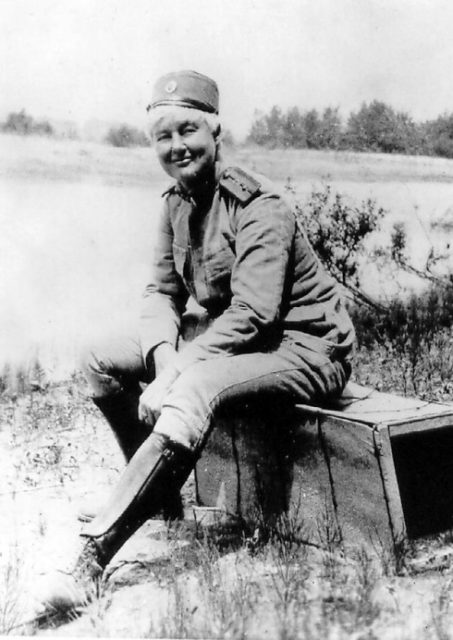 Flora Sandes in uniform, about 1918.