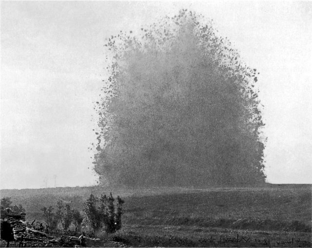 Explosion of the Hawthorne ridge mine, 1 July 1916. 