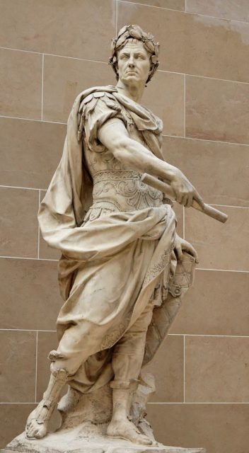 Statue of Julius Caesar in the Louvre. Commissioned in 1696 for the Gardens of Versailles.