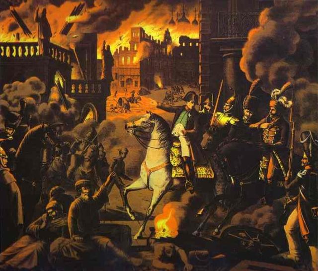 Moscow burns. By an unknown artist, 1820s. 