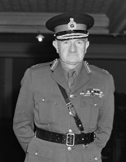 Sir William Slim, a British general during World War II. Photograph taken 29 June 1950 by an Evening Post staff photographer.