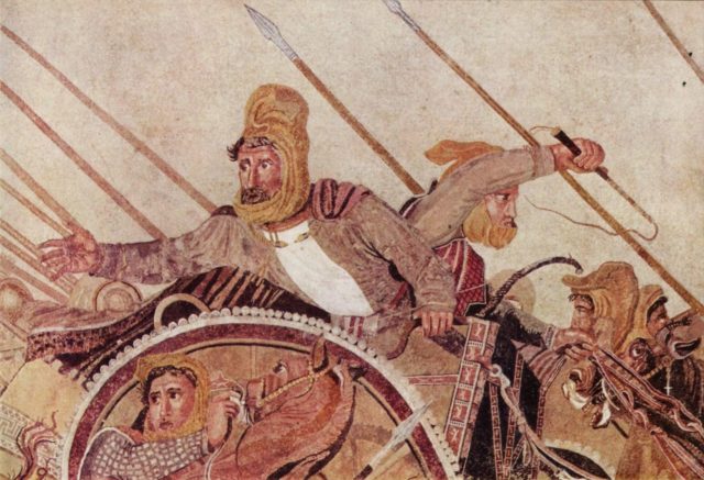 Darius – detail from an ancient mosaic of the battle.