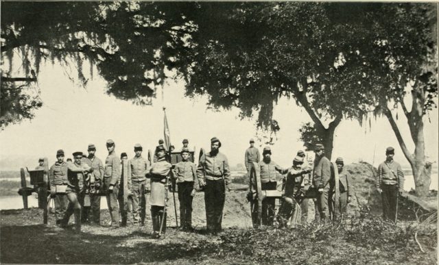 Confederate artillery during the Civil War.
