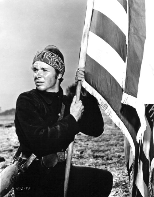 Murphy as Henry Fleming, the lead character, in the 1951 movie, “The Red Badge of Courage”