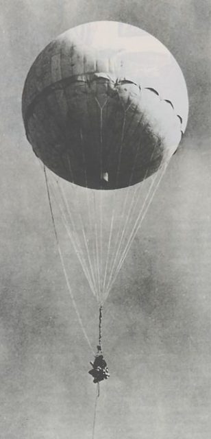 A Japanese fire balloon that was found in California and shot down by the U.S. military;