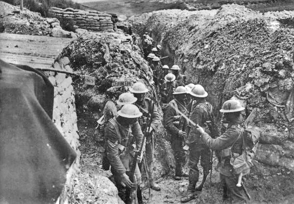 1st Lancashire Fusiliers in a trench near Beaumont Hamel, Somme, France in 1916