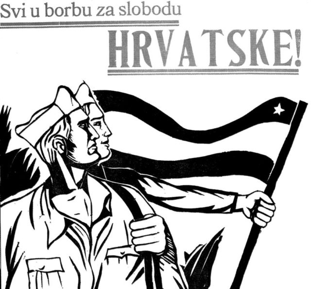 Croatian Partisan poster: “Everybody into the fight for the freedom of Croatia!”