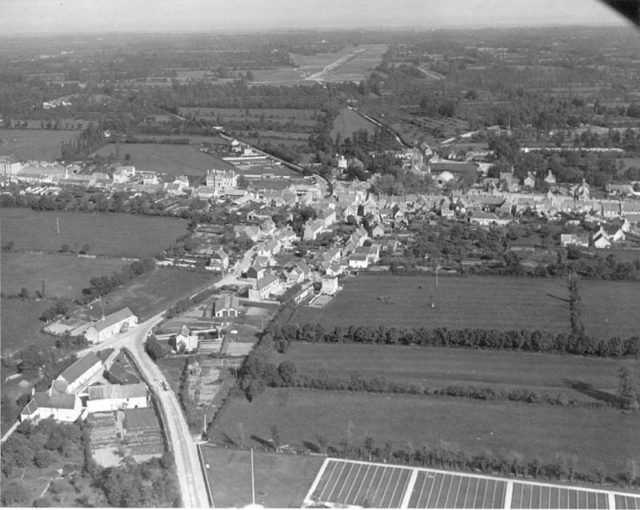 Aerial image of Saint Mere Eglise, 1944;