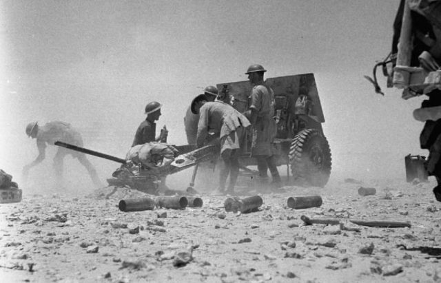 Royal Artillery, in action, July 1942.