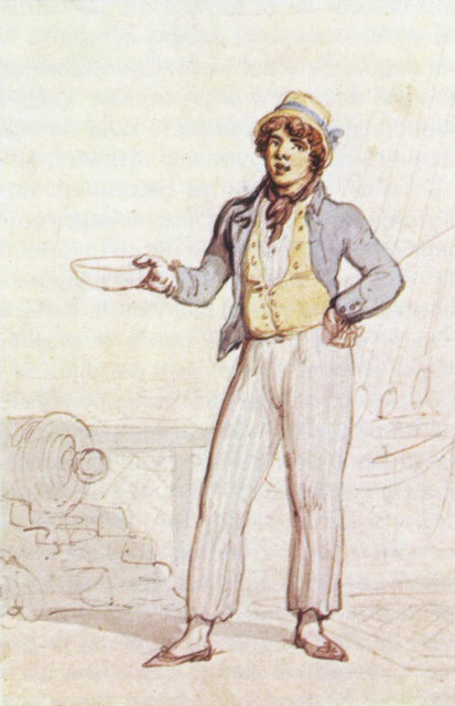 A sketch of a seaman from the late 18th/early 19th century by Thomas Rowlandson;