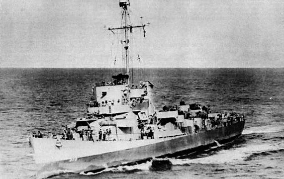 The USS Ahrens in the Atlantic.