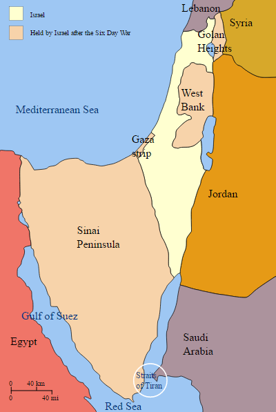 Israel and the territories Israel occupied in the Six day war.. Ling.Nut CC BY-SA 3.0