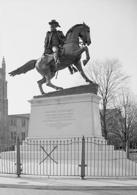 J.E.B. Stuart statue on Monument Avenue, Richmond, VA, unveiled May 30, 1907.