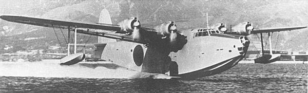 Kawanishi H8K Emily takeoff (prototype, possibly one of two participating in Operation K)
