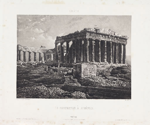 The first known photograph of the Parthenon, showing the skeleton of what the building once was;