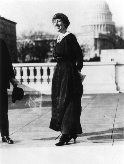 Congresswoman Jeannette Rankin, Washington D.C. in 1918.