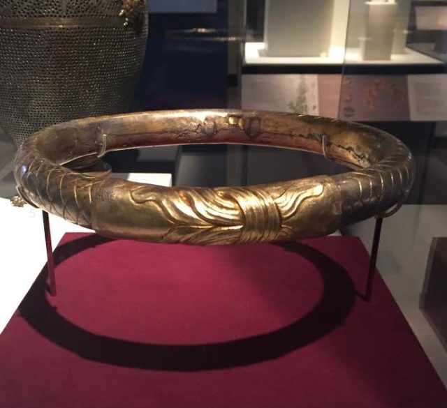 The gilded silver diadem of Philip II, found in his tomb at Vergina