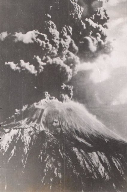 Vesuvius erupting in March 1944, taken by an American USAAF pilot.