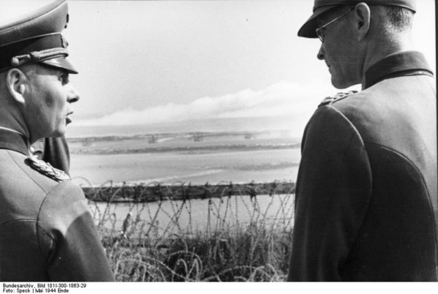 Rommel observing the Atlantic Wall near Ouistreham, Normandy, France, May 1944. Photo: Bundesarchiv / Speck / Bild 101I-300-1863-29 / CC-BY 3.0