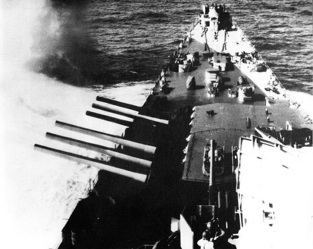 Alaska Forward Battery. The 12″/50 Mark 8 of the Alaska class. Despite their size, they were very powerful weapons.