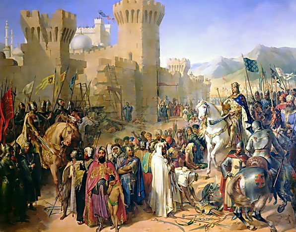 Acre surrendering to Philip Augustus in 1191.