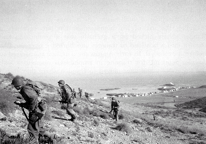 U.S. Rangers train on the terrain of the 8 November 1942 assault at Arzew.