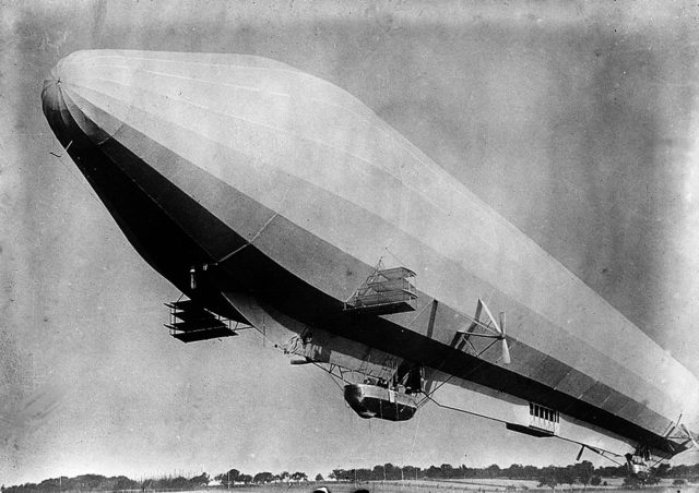 Early zeppelins were meant for commercial use, rather than for combat.
