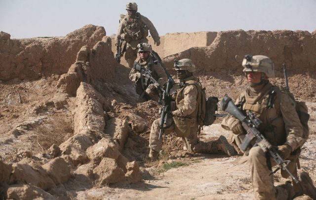 US Marines on patrol in Marjah.