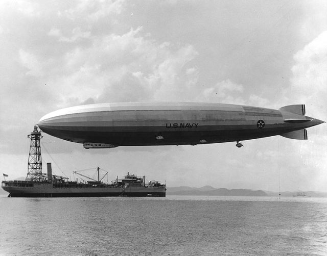 The US Navy Airship, USS Los Angeles, built by the Zeppelin Company.